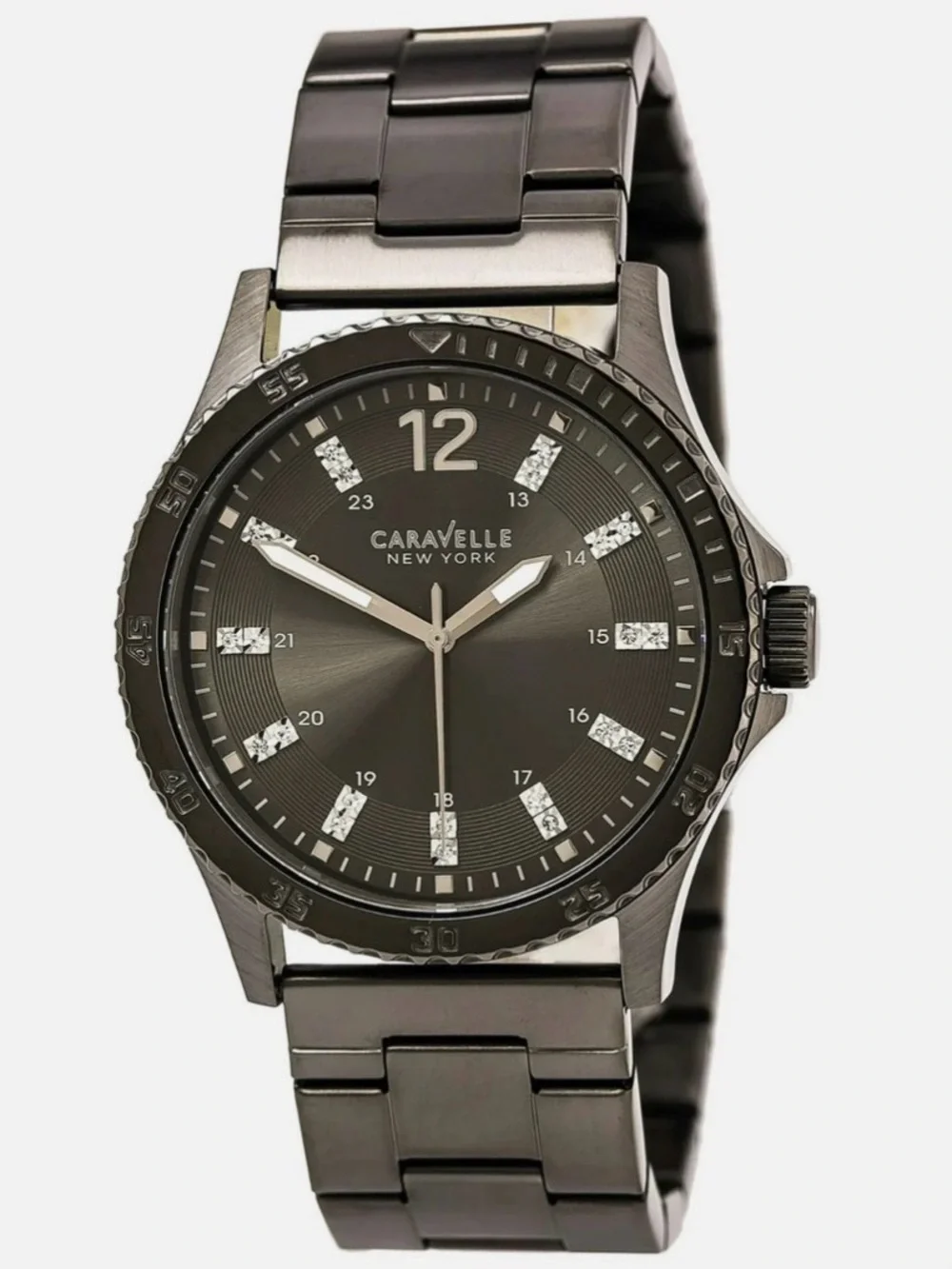 Caravelle New York Men's Black Stainless Steel Dress Watch